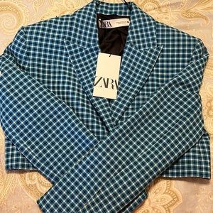 Blue Zara cropped blazer Woman’s XS NWT